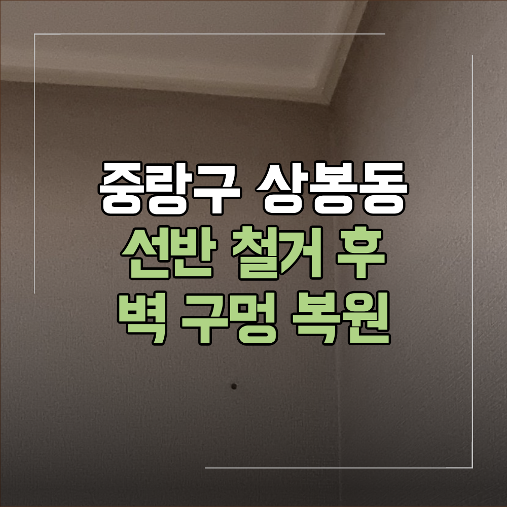 서울 중랑구 시스템 선반 철거 후 벽 구멍 복원